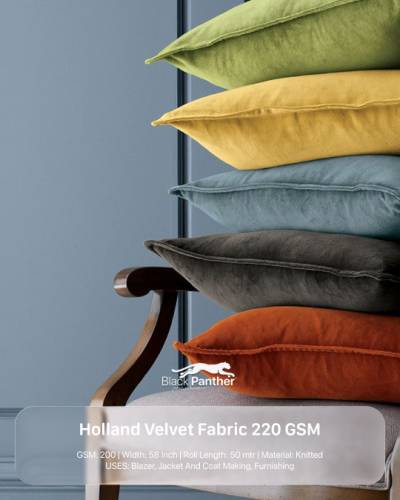 Luxury Holland Velvet 220 GSM | 58” Width Fabric for Apparel, Upholstery & Soft Furnishings in Surat